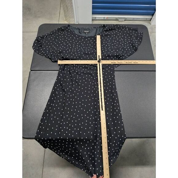 Tahari  Black Polka Dot Knee Length Sheath Dress Women's 8 - Picture 5 of 5